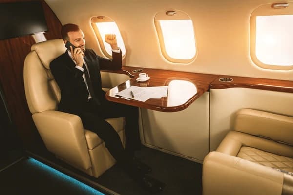 Private jet on the tarmac